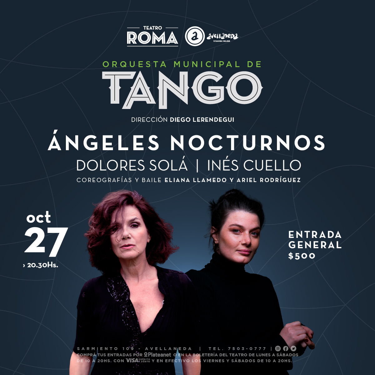 Ángeles nocturnos de la Orquesta municipal de tango