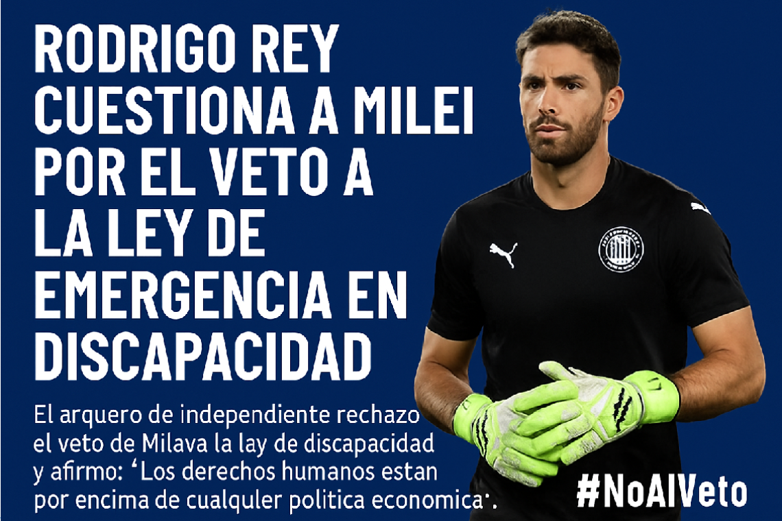 Rodrigo Rey critica a Milei por veto a la Ley de Emergencia en Discapacidad